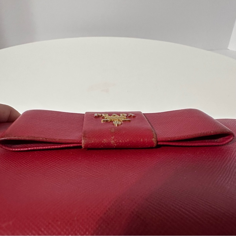 Fair Condition Prada wallet orangey/redish needs some work - Picture 11 of 14